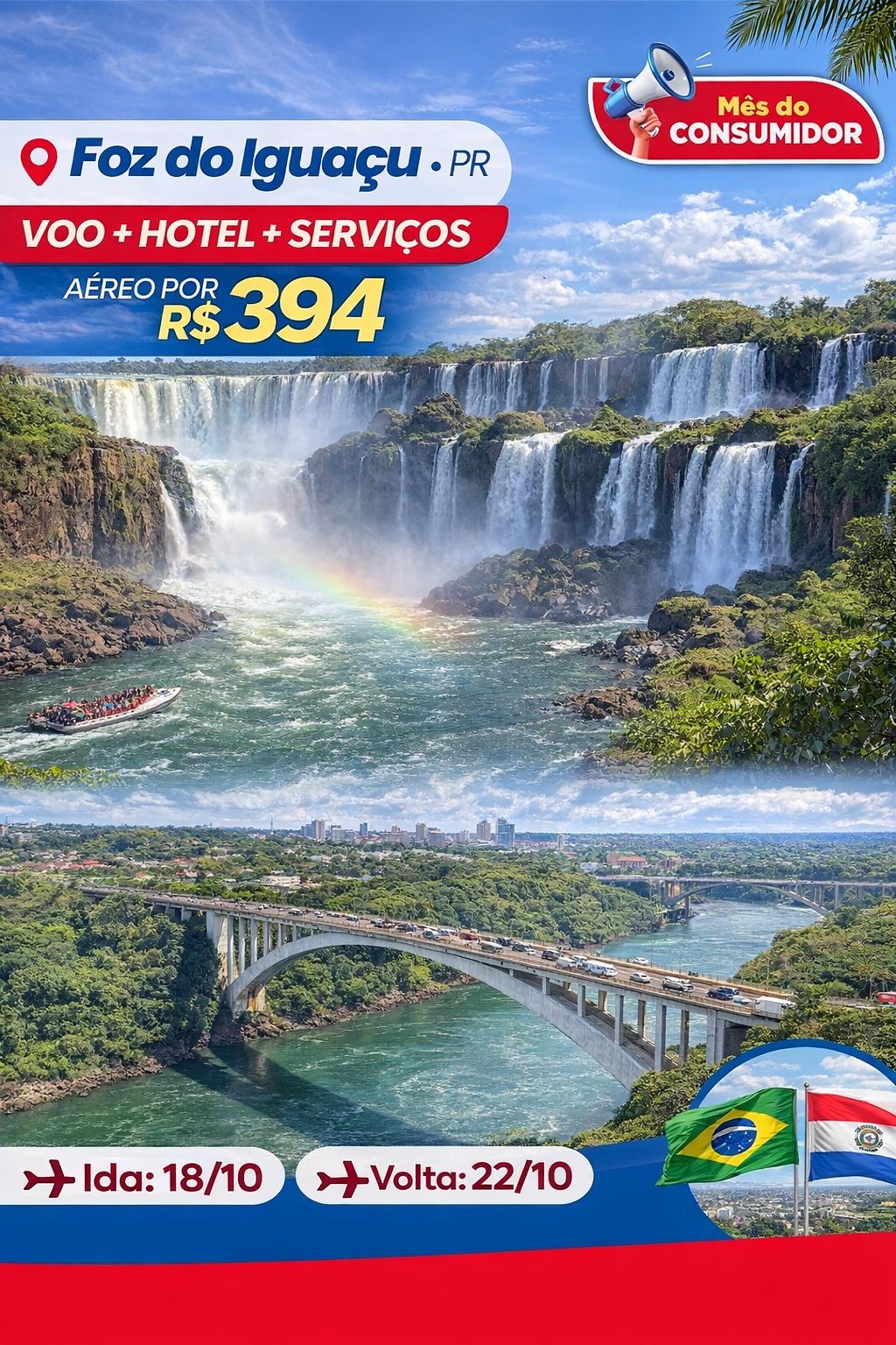 Foz do Iguaçu com Amanhecer nas Cataratas